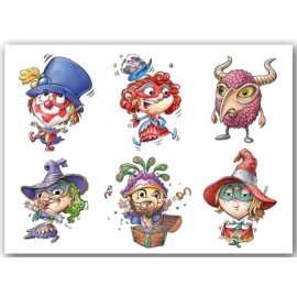 Tatouages x 6 - Thème carnaval de Venise