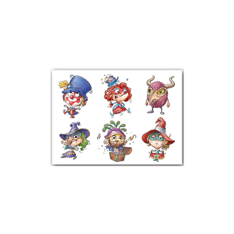 Tatouages x 6 - Thème carnaval de Venise