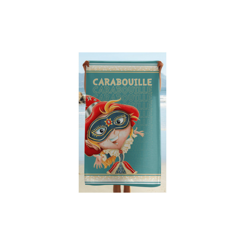 Serviette de bain pour enfants Carabouille au Carnaval de Venise